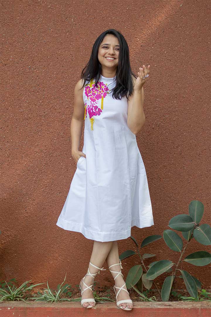 Hand Painted White Dress – KMISTRY