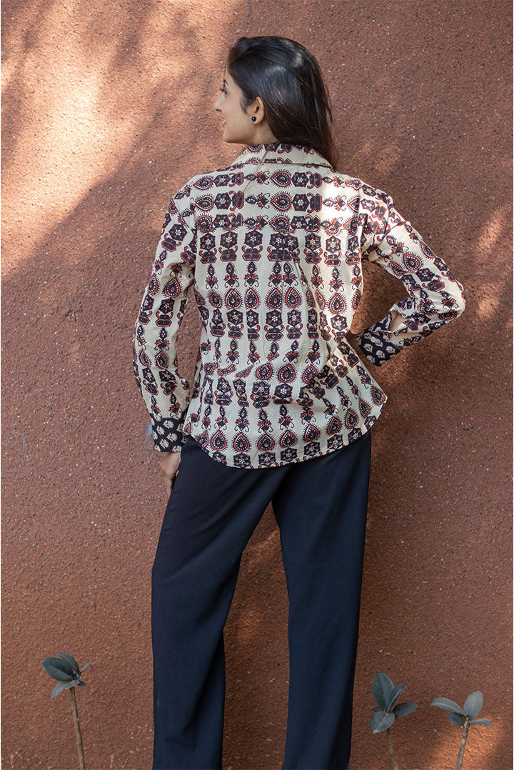Adiva Block Printed Cotton Shirt