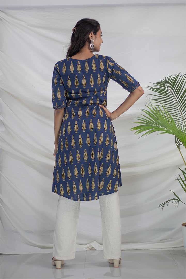 Anarkali Pattern Cotton Kurti
