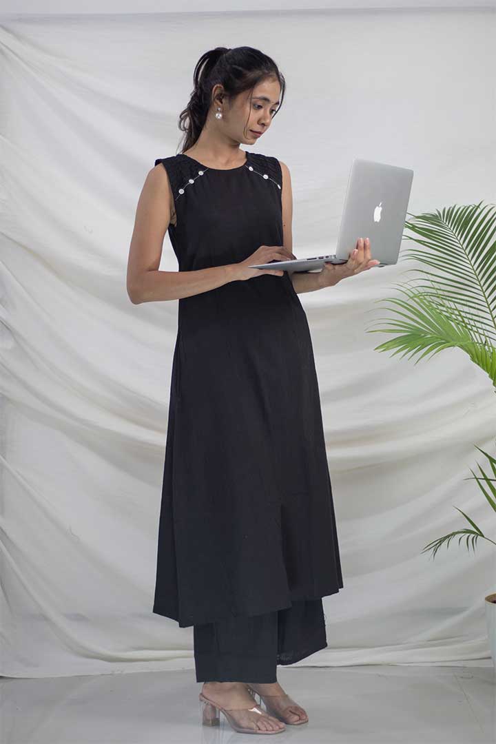 Black Cotton Office Cord Set