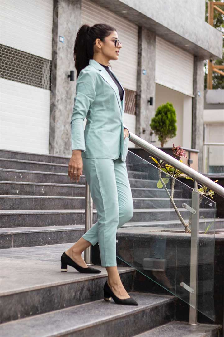Cotton Blazer Pant Set
