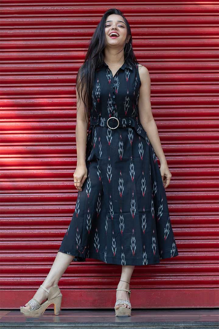Black Ikhat Buckle Dress