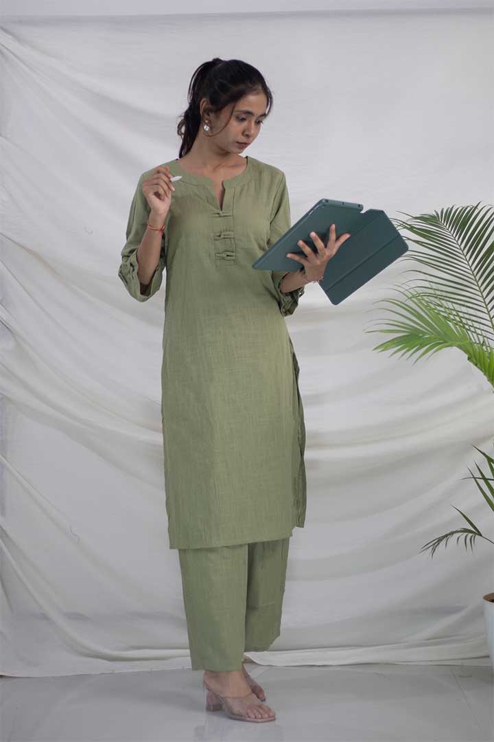 Green Cotton Office Cord Set