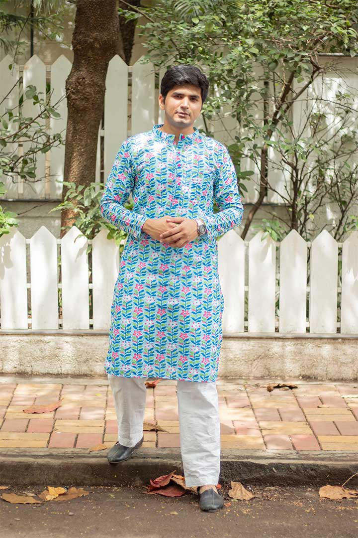 Blue Mens Kurta