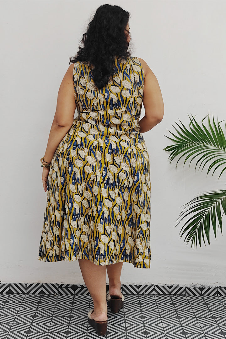 Block Printed Front Pocket Dress