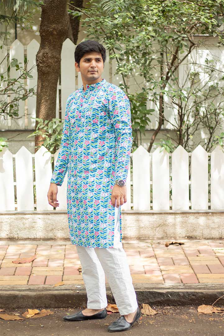 Blue Mens Kurta