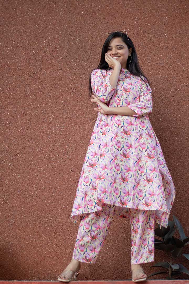 Birdy Co-ord Set For Women - Rose Cotton Collection
