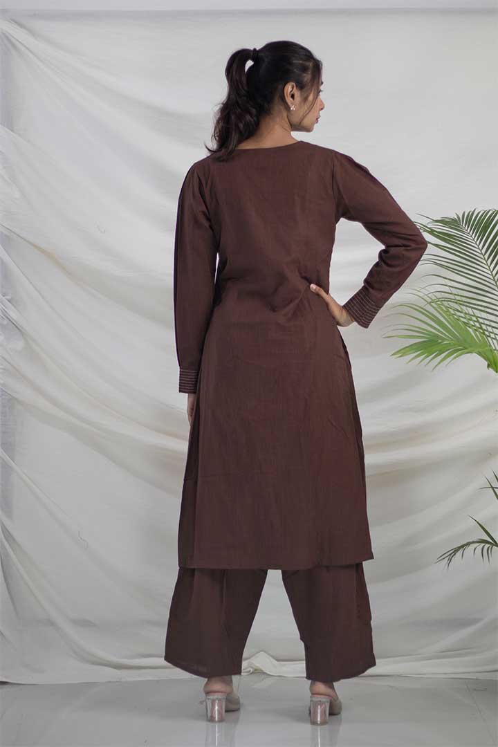 Brown Cotton Office Cord Set