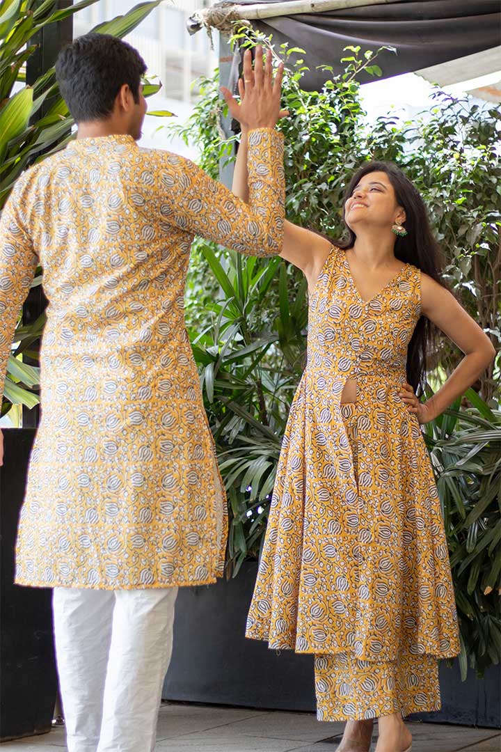 Mustered Mens Kurta