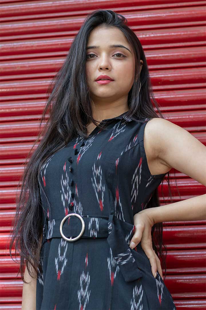 Black Ikhat Buckle Dress
