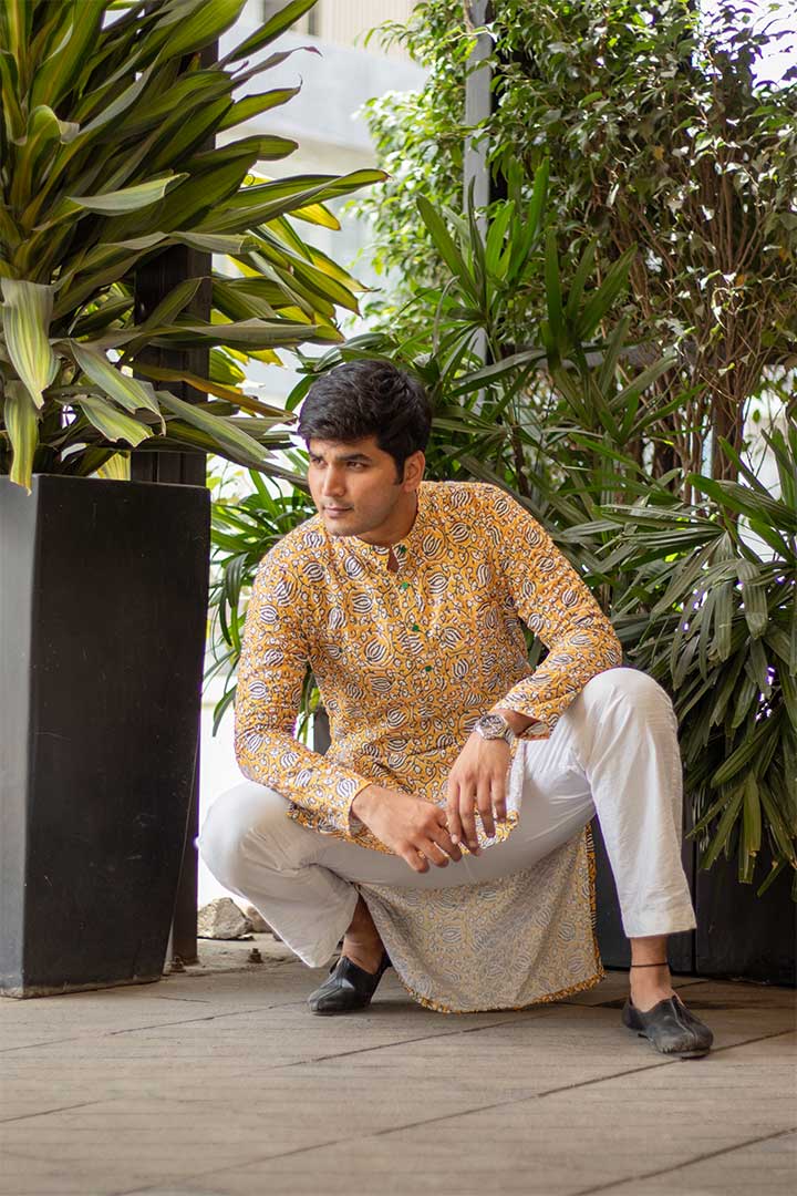 Mustered Mens Kurta