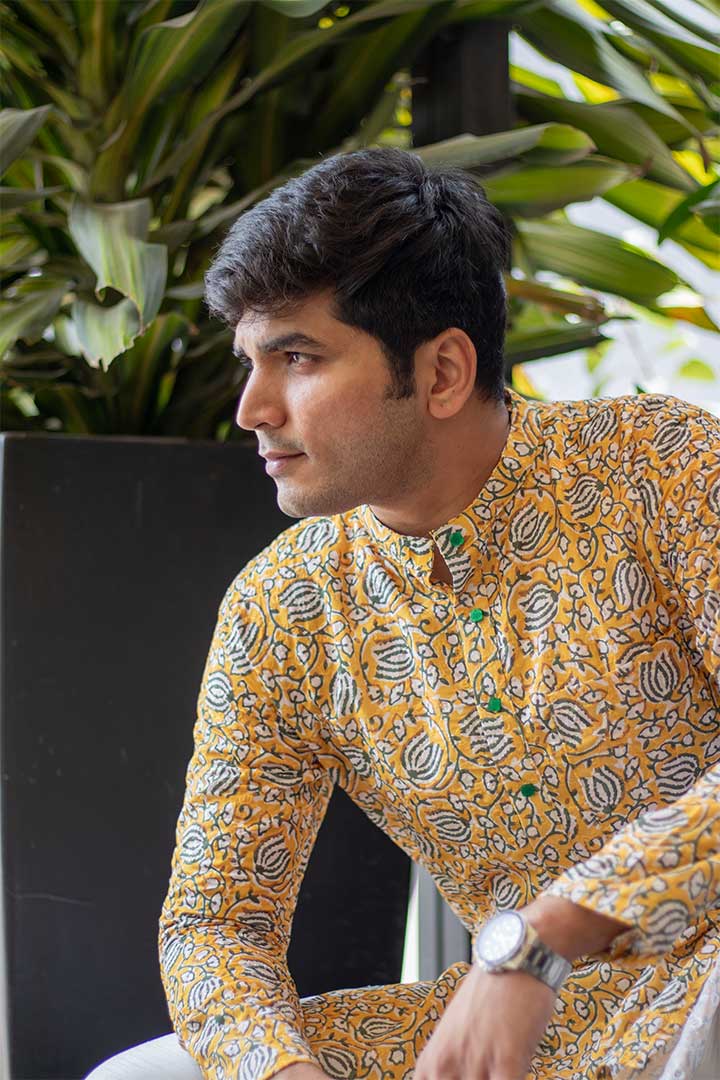 Mustered Mens Kurta
