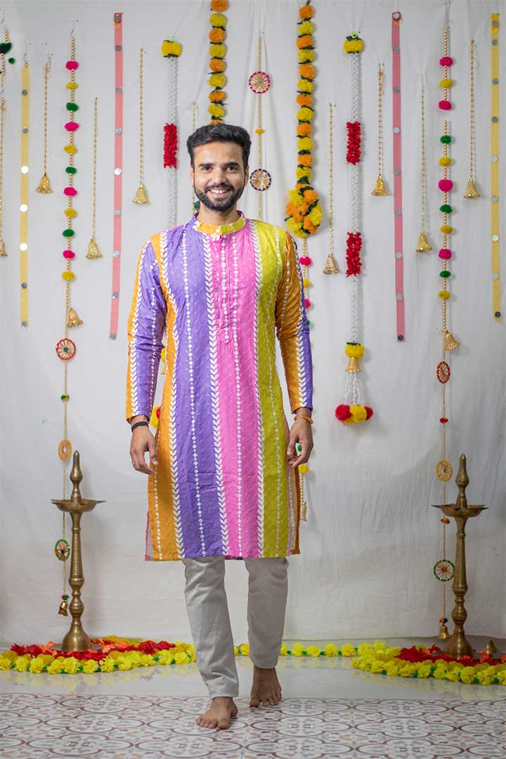 Multi Color Mens Kurta