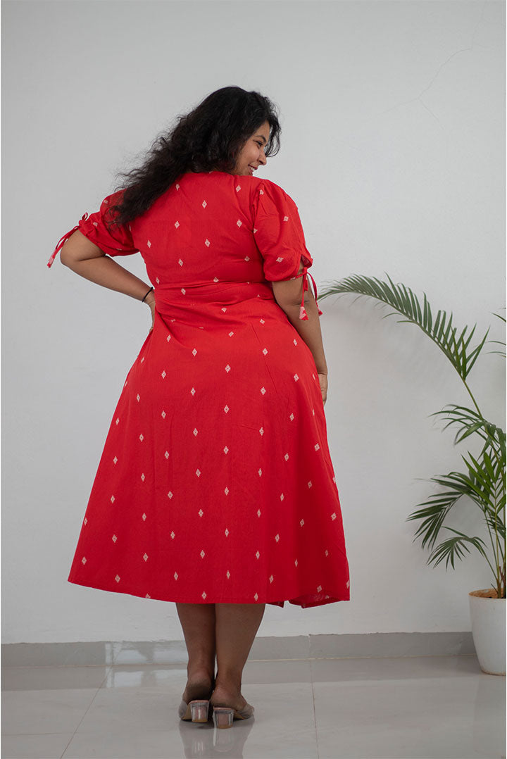Plus Red Wrap Dress
