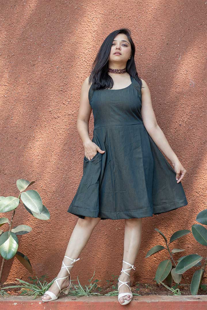 Denim Halter Dress