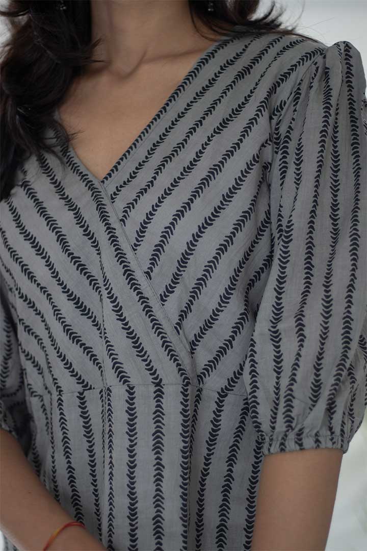 Achkan Style Cotton Top
