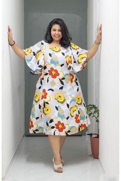 Plus Floral Butterfly Dress