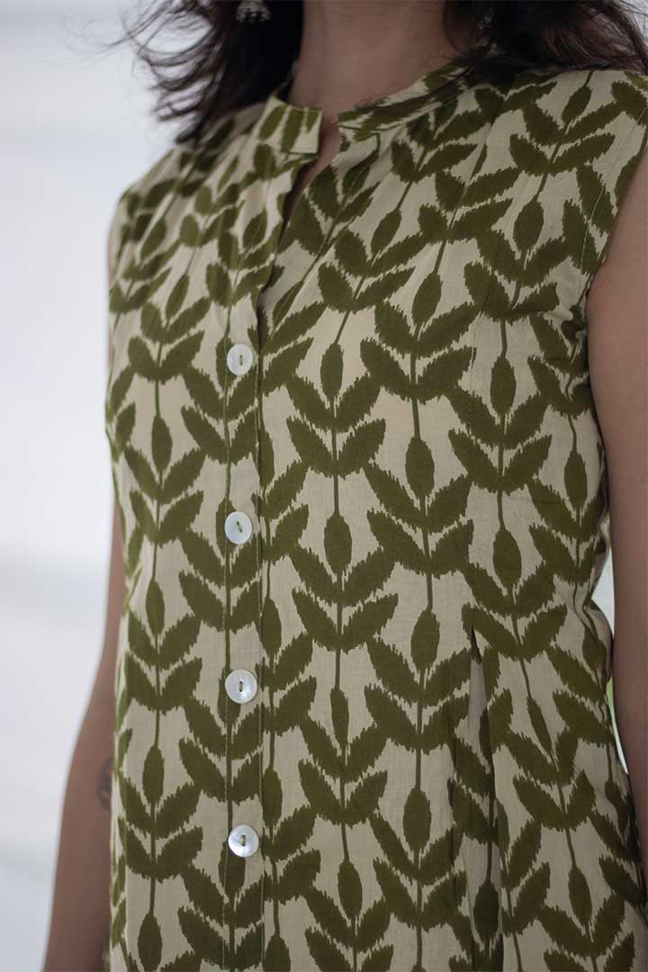 Chinese Collar Show Button Placket Top