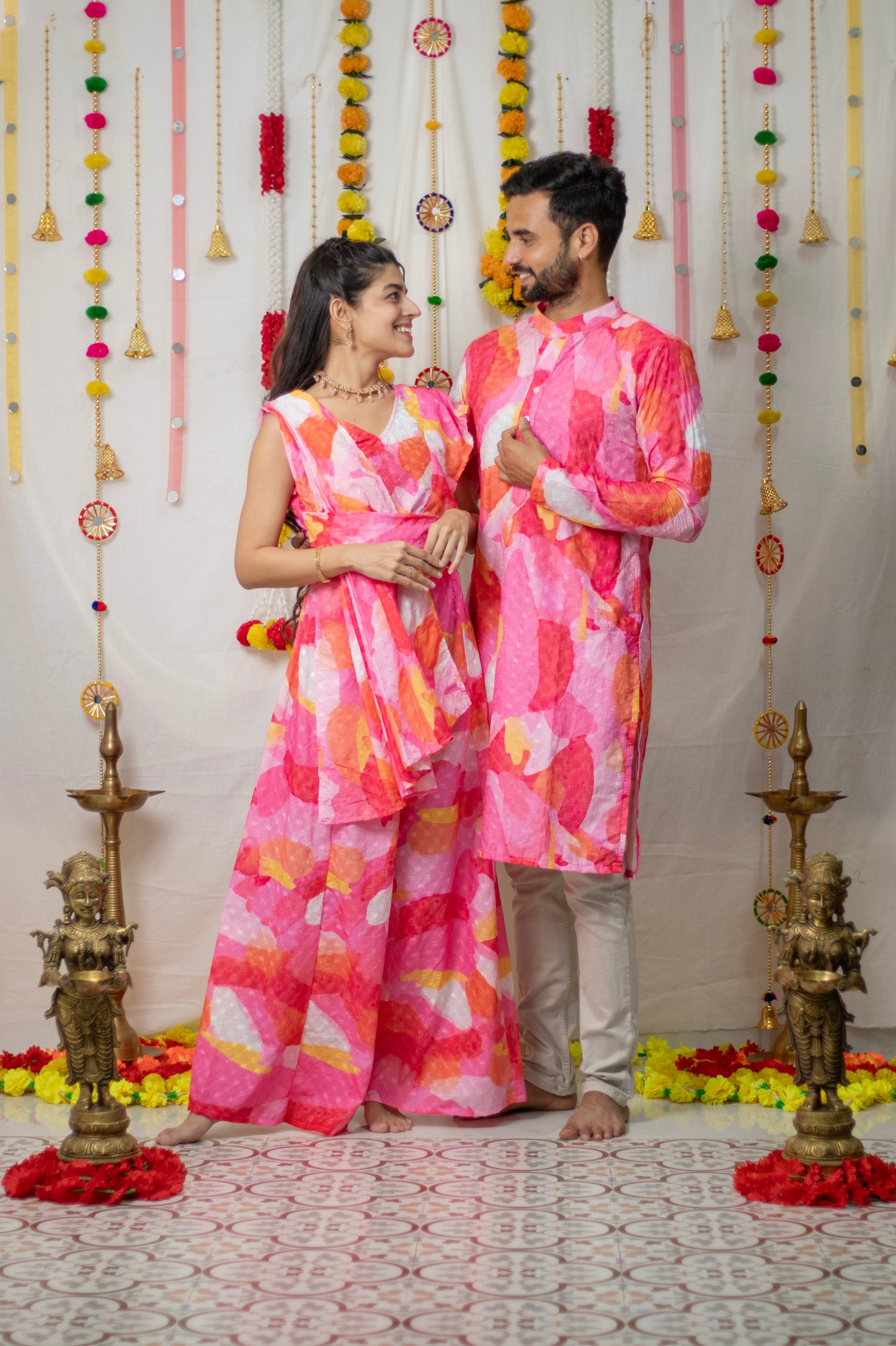 Pink Dupatta Cord Set