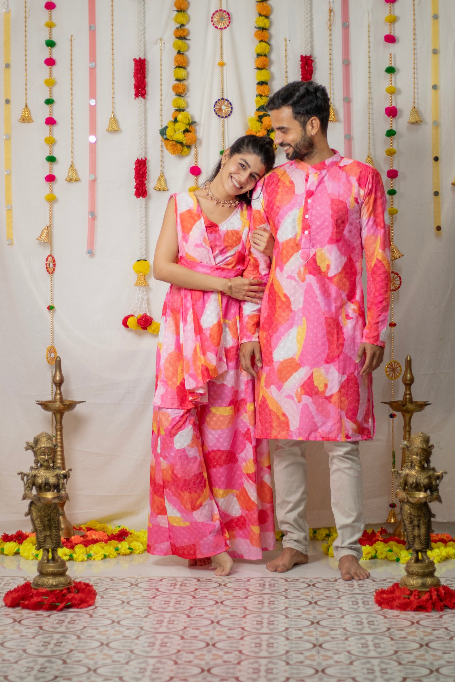 Pink Dupatta Cord Set
