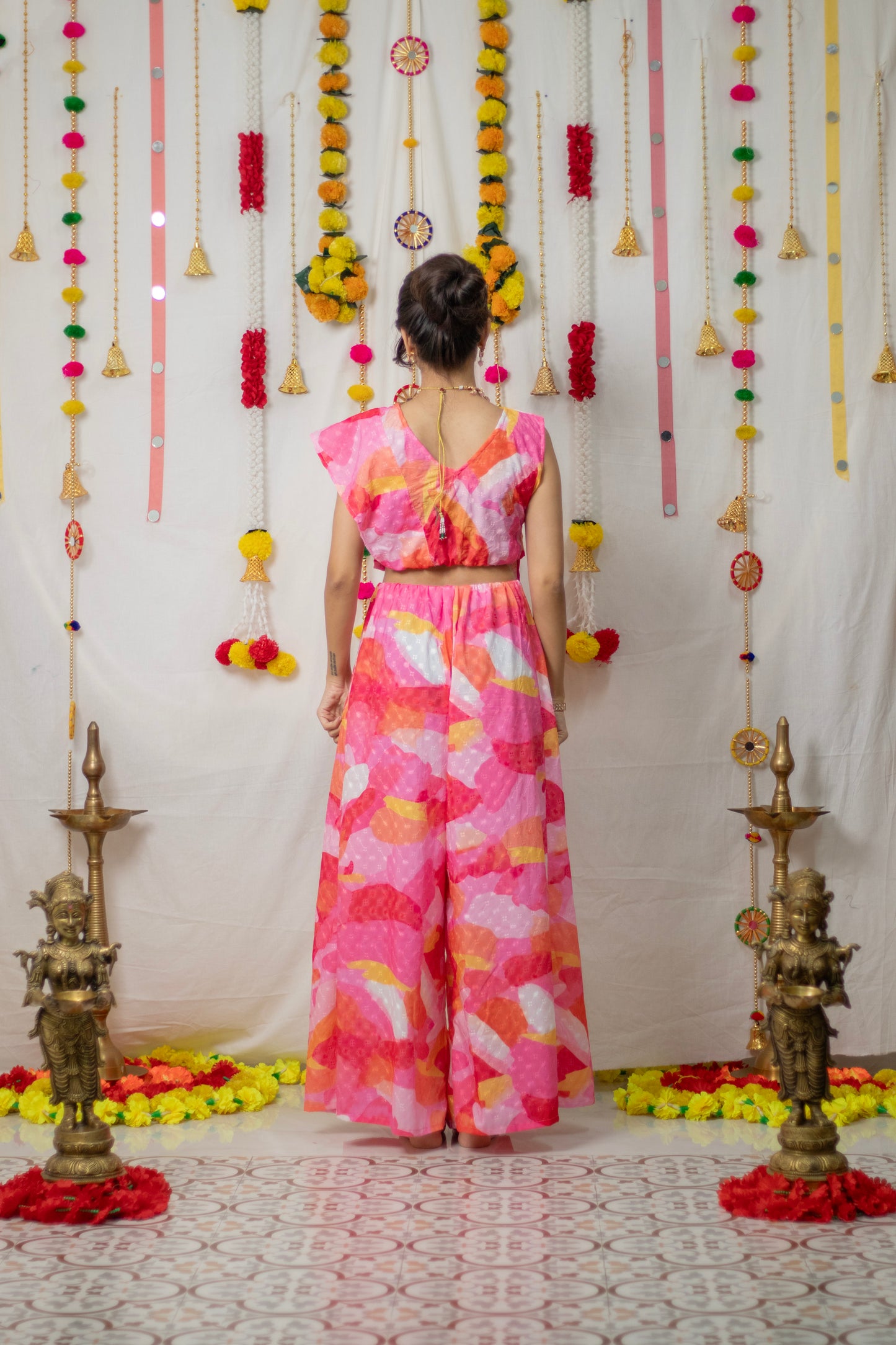 Pink Dupatta Cord Set