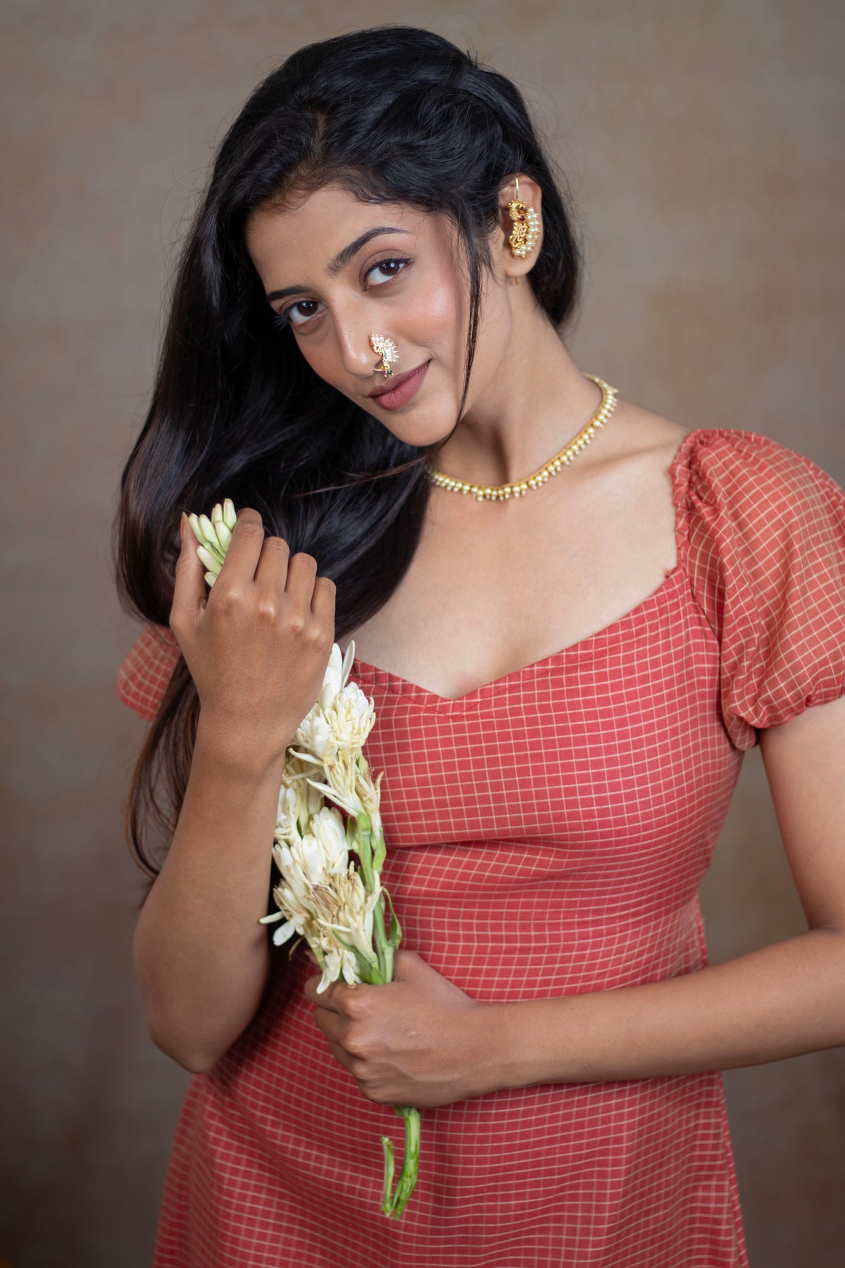 Irkal Cotton Peach Dress festive collection
