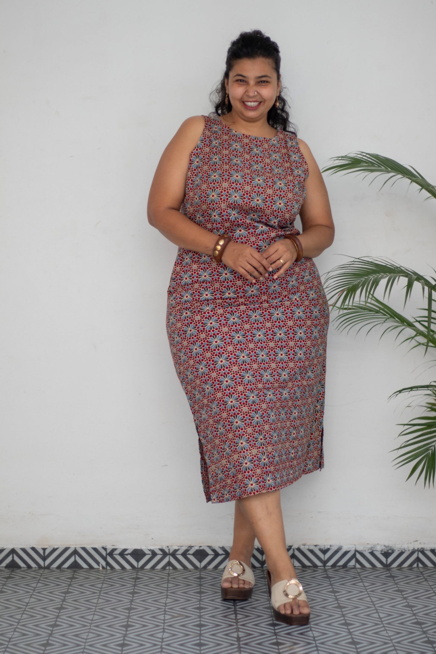 Kmistry Ajrak Print Straight fit cotton dress
