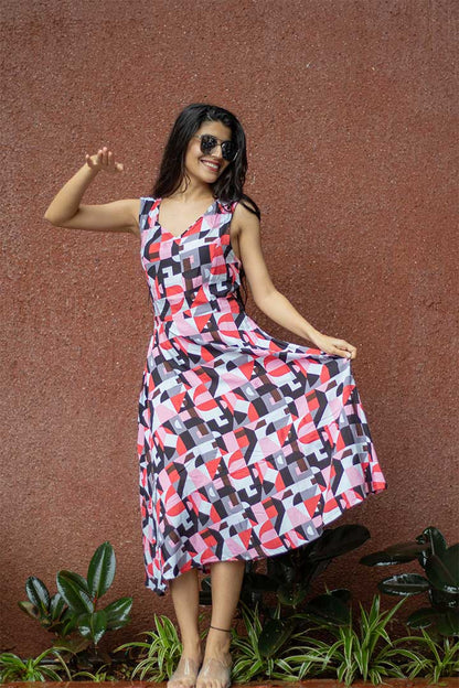 Retro Cross Back Dress