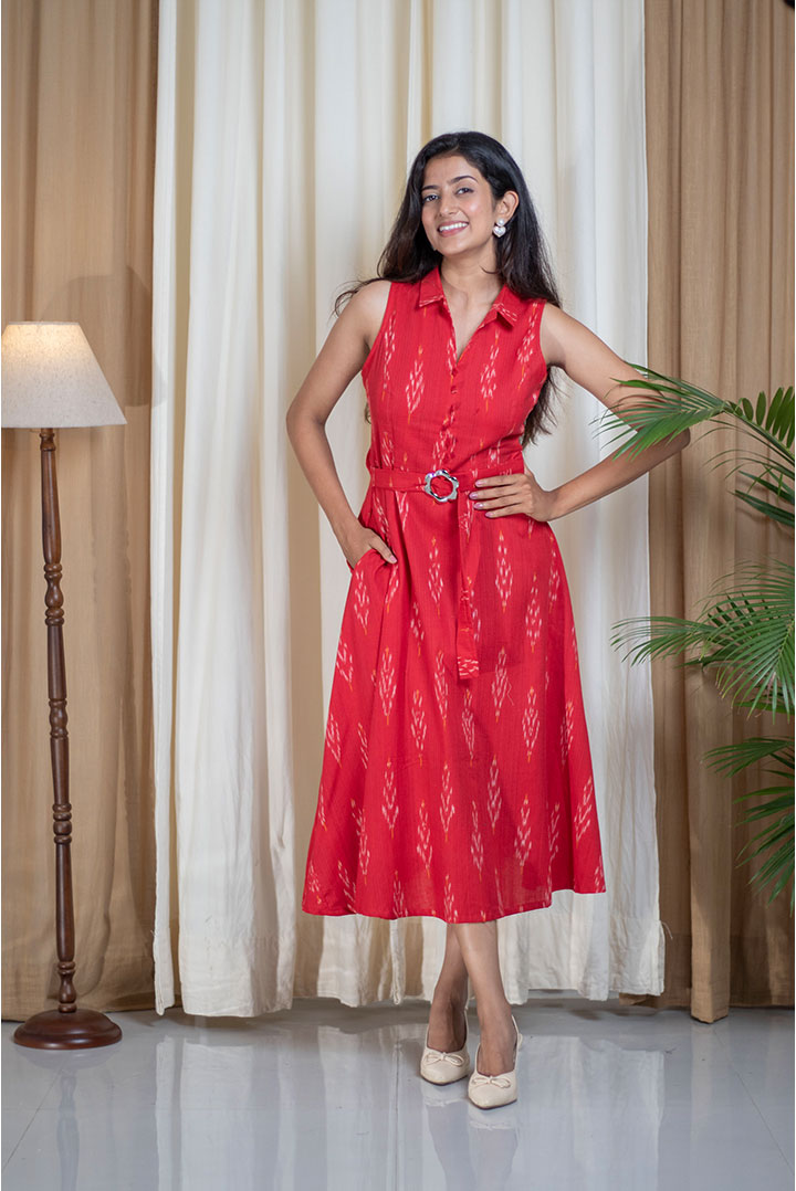 Ikaht Collar Cotton Dress