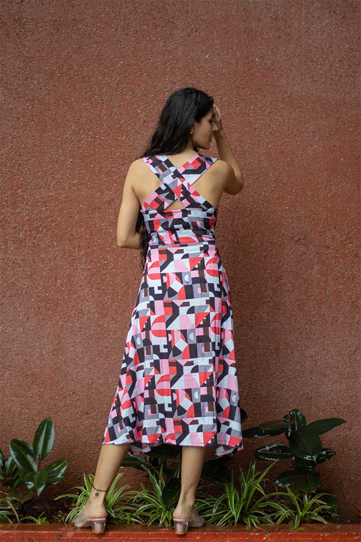 Retro Cross Back Dress