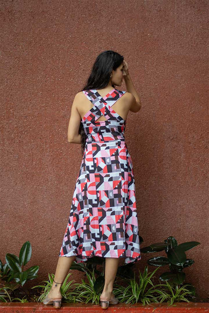 Retro Cross Back Dress