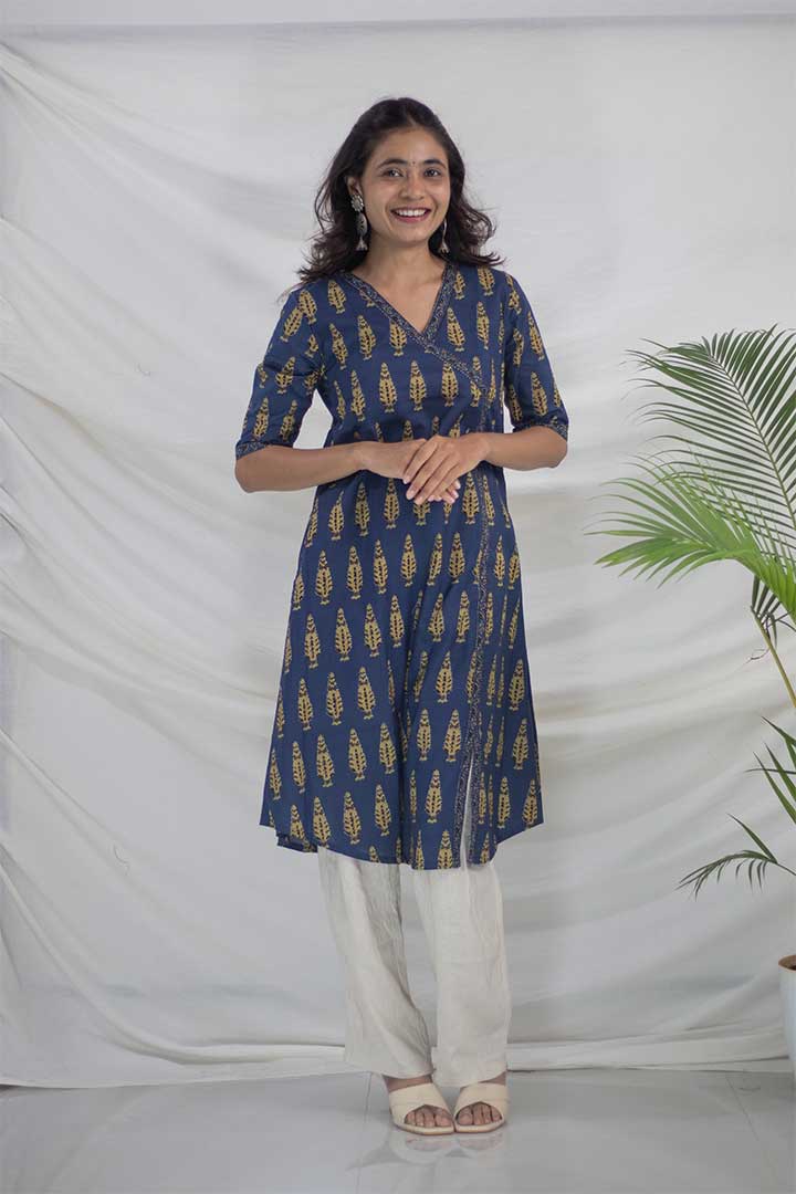 Anarkali Pattern Cotton Kurti