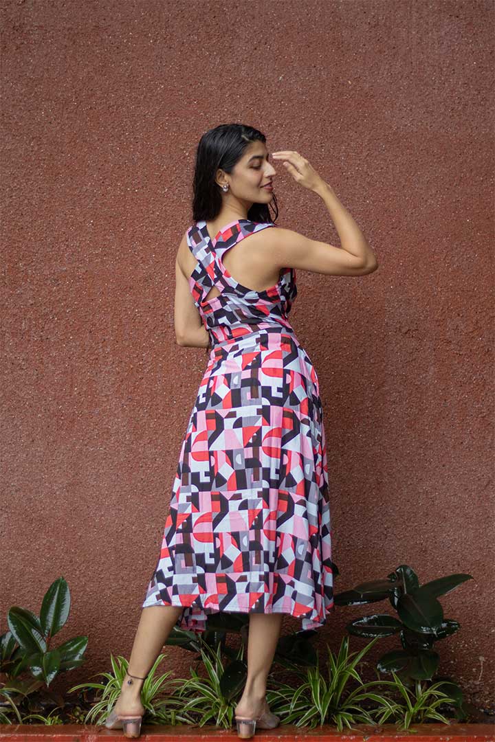 Retro Cross Back Dress