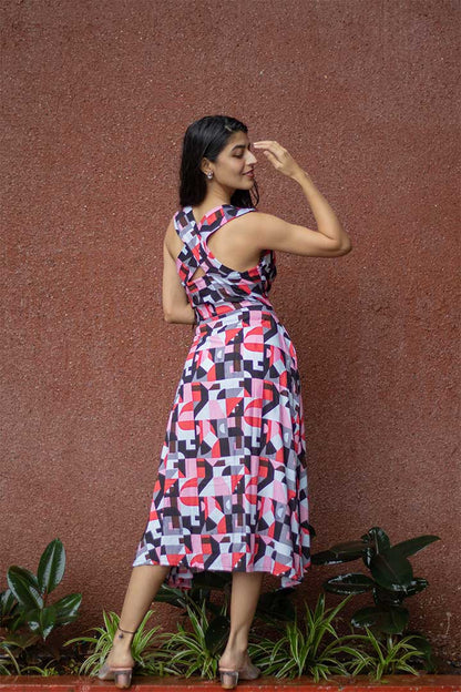 Retro Cross Back Dress