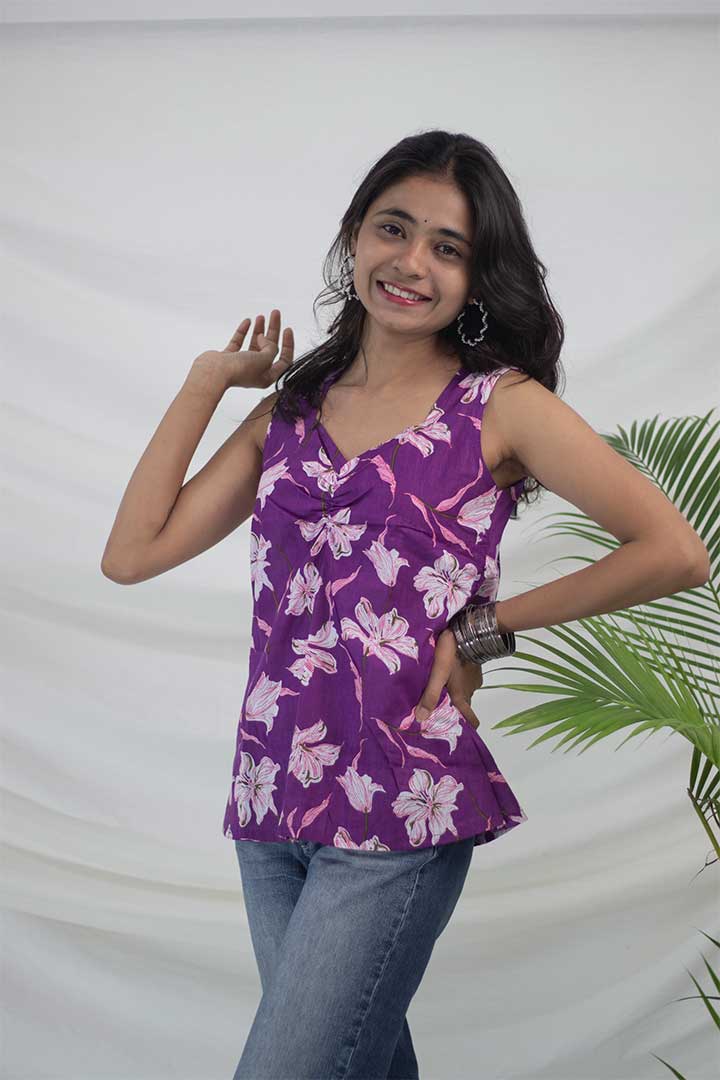 Purple SweetHeart Cotton Top