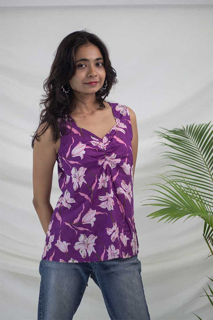 Purple SweetHeart Cotton Top