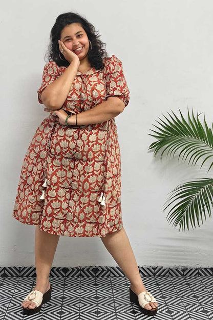 Peterpan Block Printed Cotton Dress