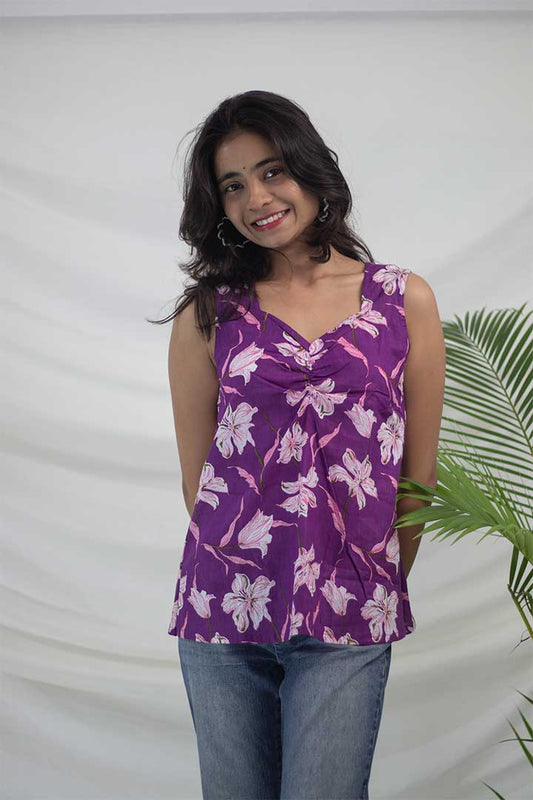 Purple SweetHeart Cotton Top