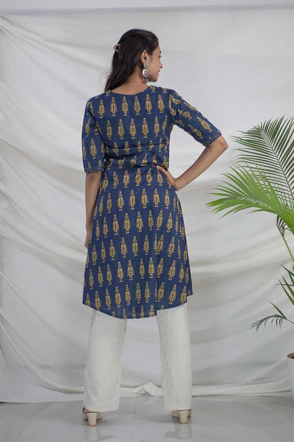 Anarkali Pattern Cotton Kurti