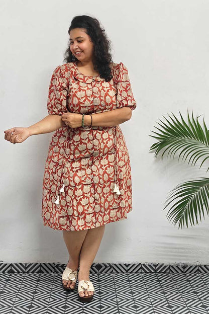 Peterpan Block Printed Cotton Dress