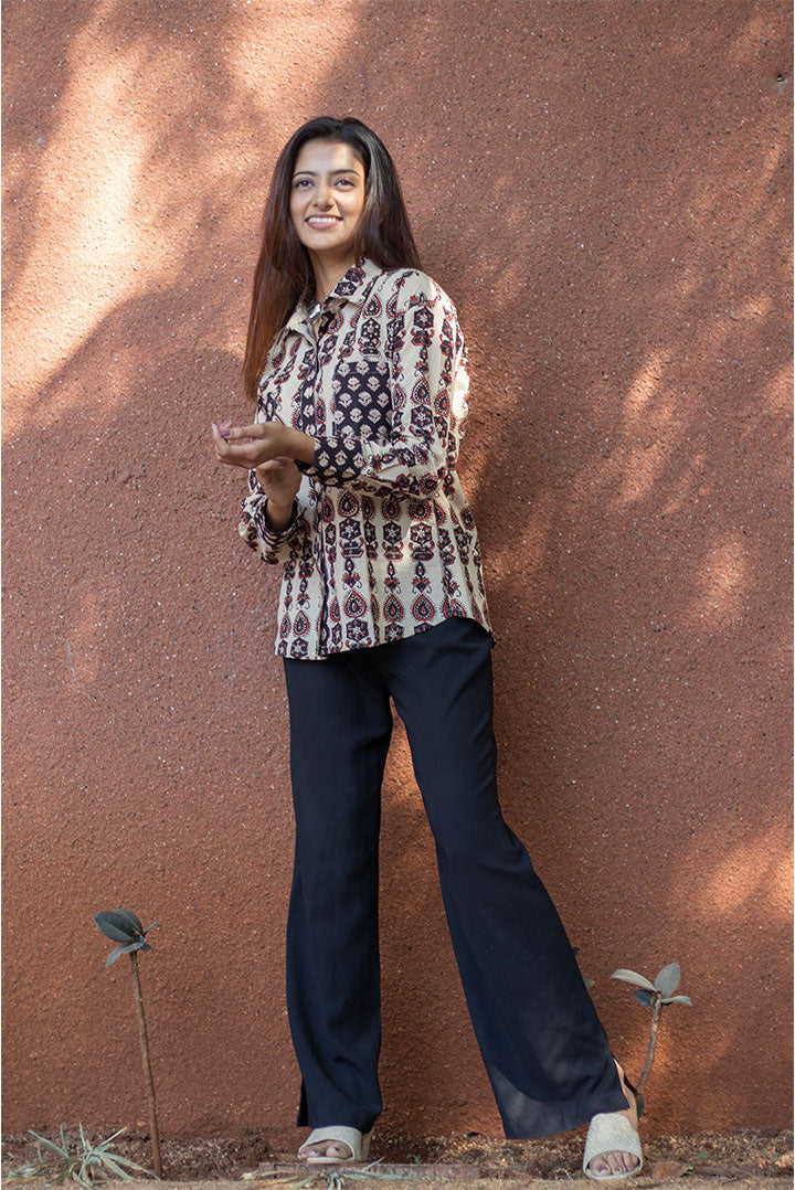 Adiva Block Printed Cotton Shirt