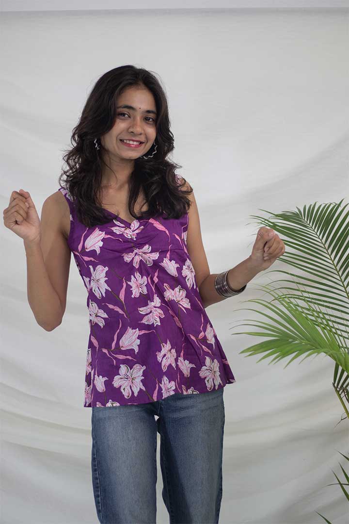 Purple SweetHeart Cotton Top