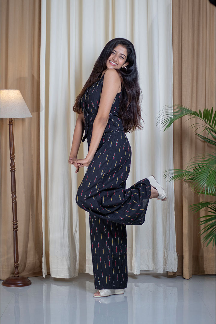 Ikhat Black Cotton Cord Set