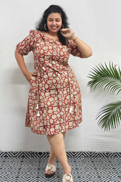 Peterpan Block Printed Cotton Dress