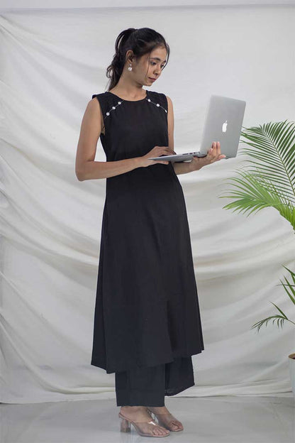 Black Cotton Office Cord Set