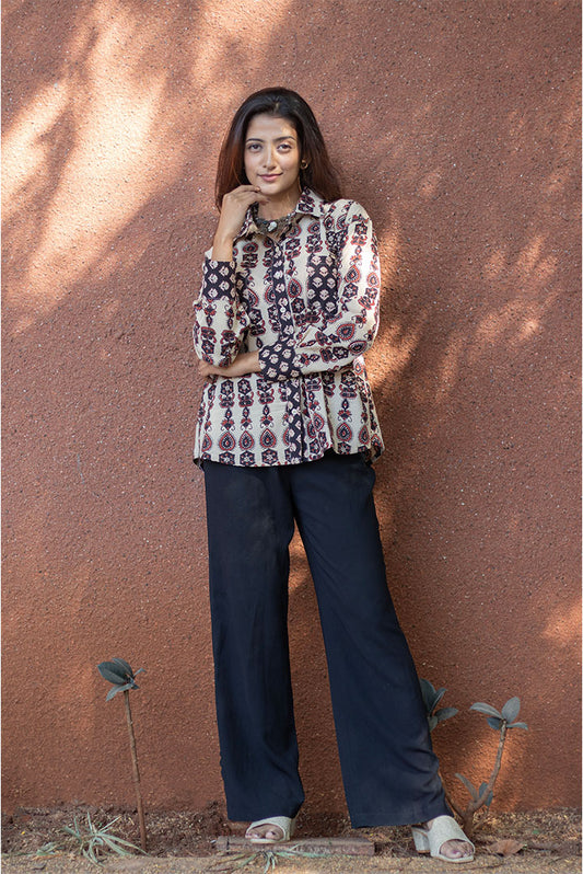 Adiva Block Printed Cotton Shirt