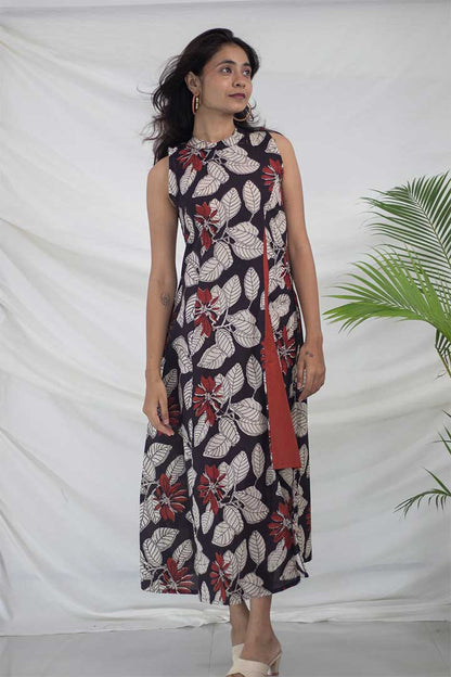 Cotton Block Print high neck Dress