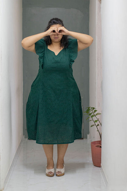 Plus Green Hakoba Dress