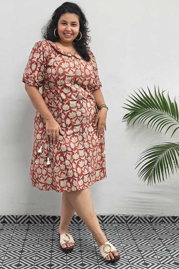 Peterpan Block Printed Cotton Dress