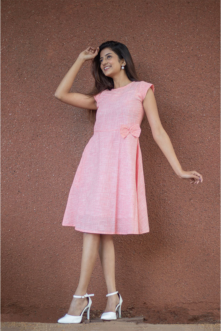 Pink Bow Style Cotton dress